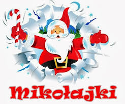 Święty mikołaj i napis mikołajki.