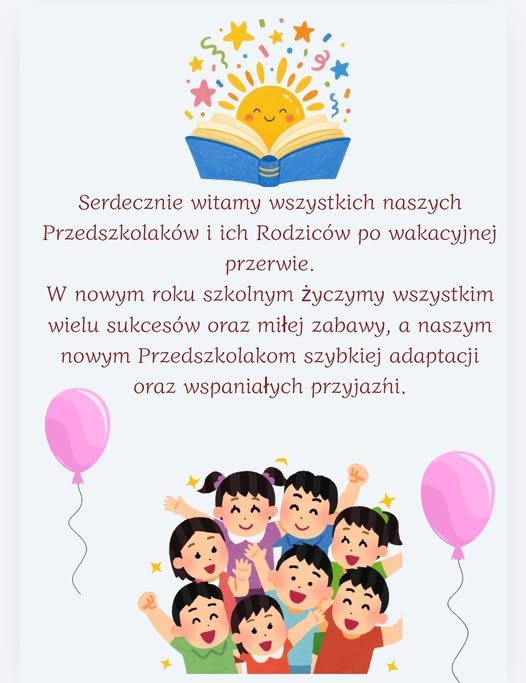 Plakat witamy po  wakacjach