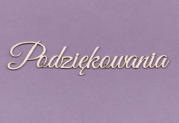 Napis podziękowania na fioletowym tle.