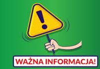 Ręka trzymająca znak z wykrzyknikiem. Pod spodem napis ważna informacja.